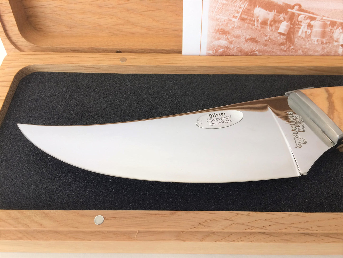 Laguiole en Aubrac Handmade Cheese Knife 'Le Buron' KMF99OLI/LZB Olivewood Handle