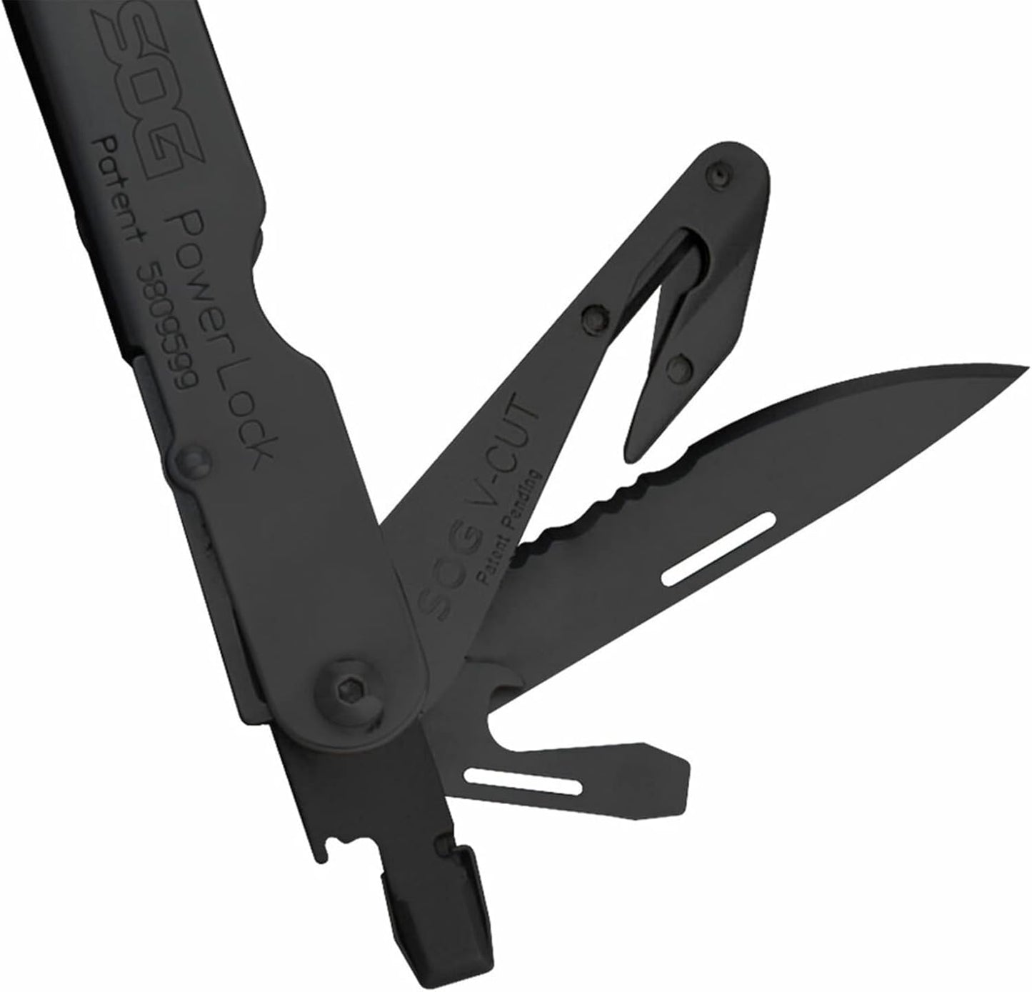 SOG PowerLock EOD Black Oxide Multitool with Nylon Sheath – 18 Tools in One (NEW)