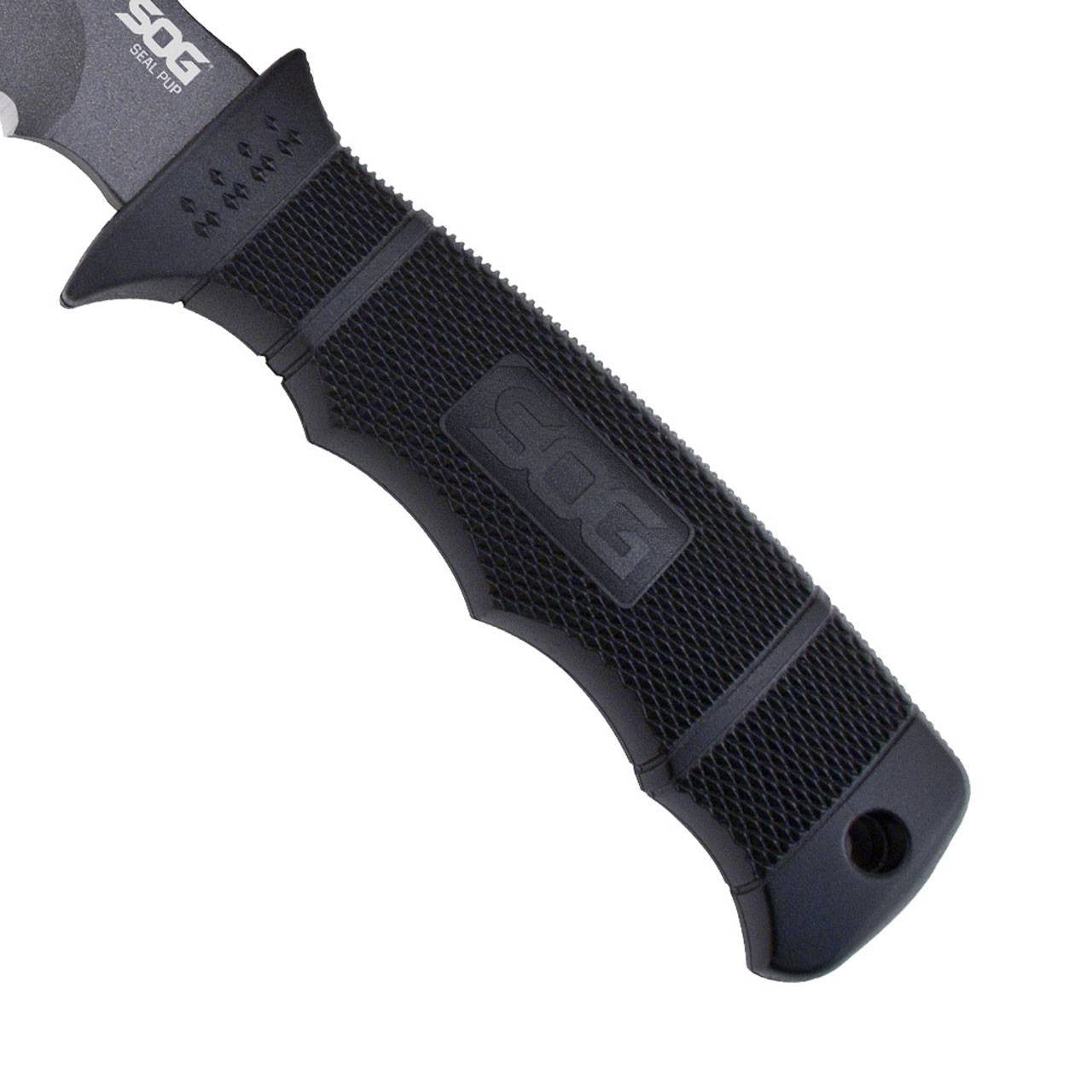 SOG SEAL Pup M37K Fixed Blade Knife β Straight Edge, AUS-8, Black TiNi Coating