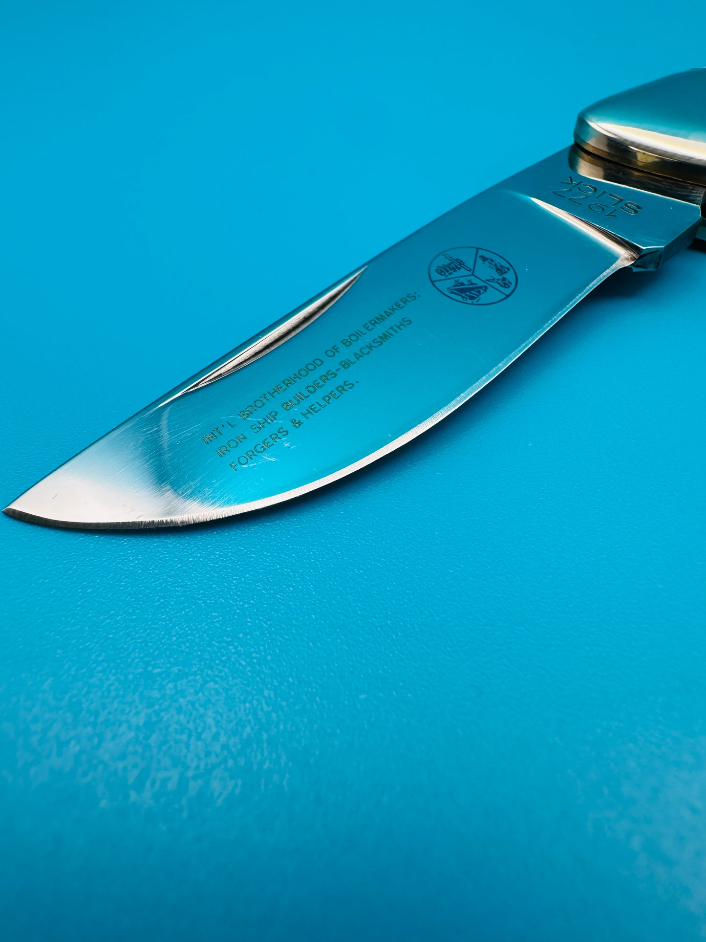 Tip of stainless steel blade – marked Star Sales 1977 Japan