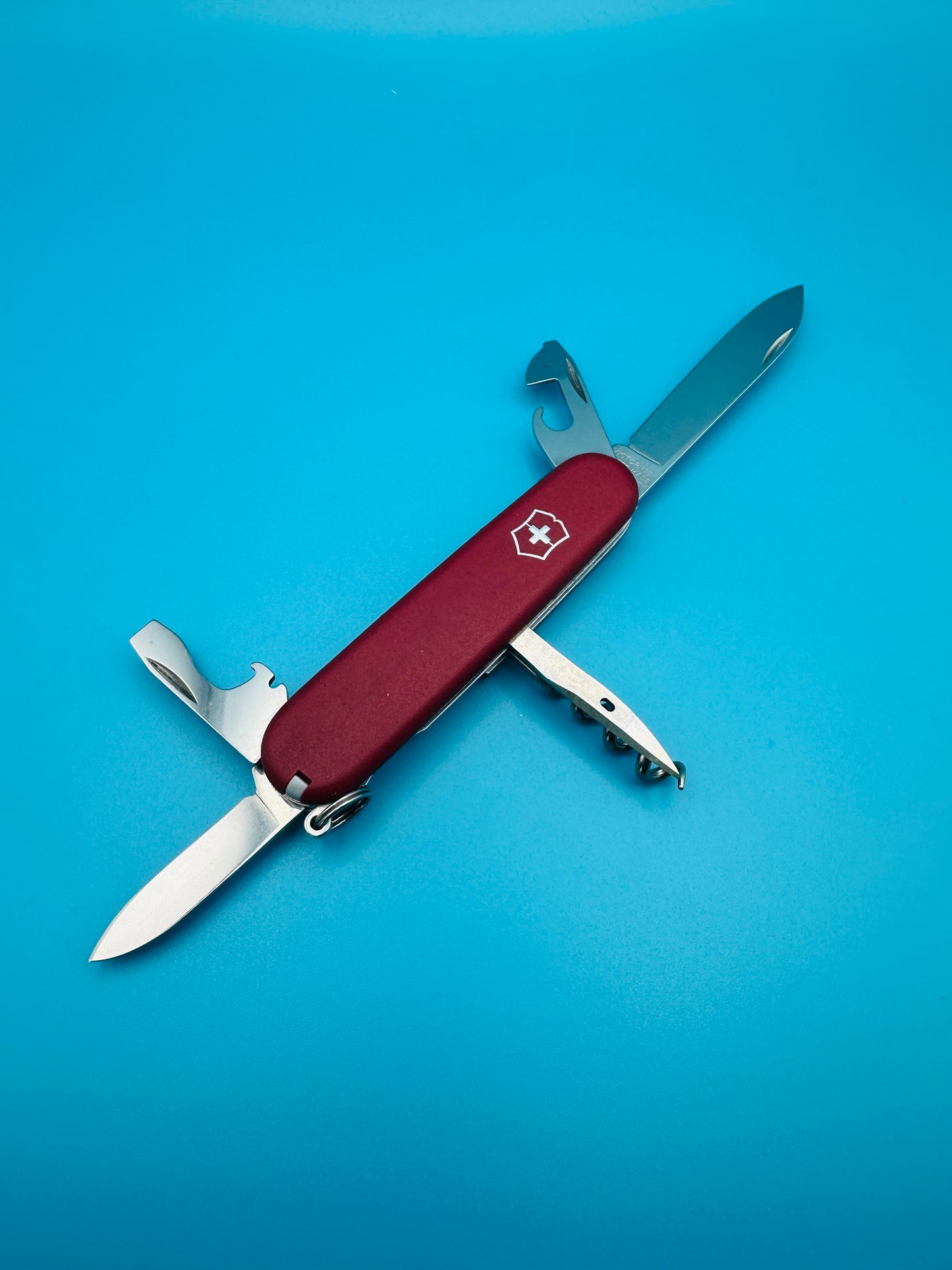 Side view of Spartan Swiss Army knife with tools unfolded