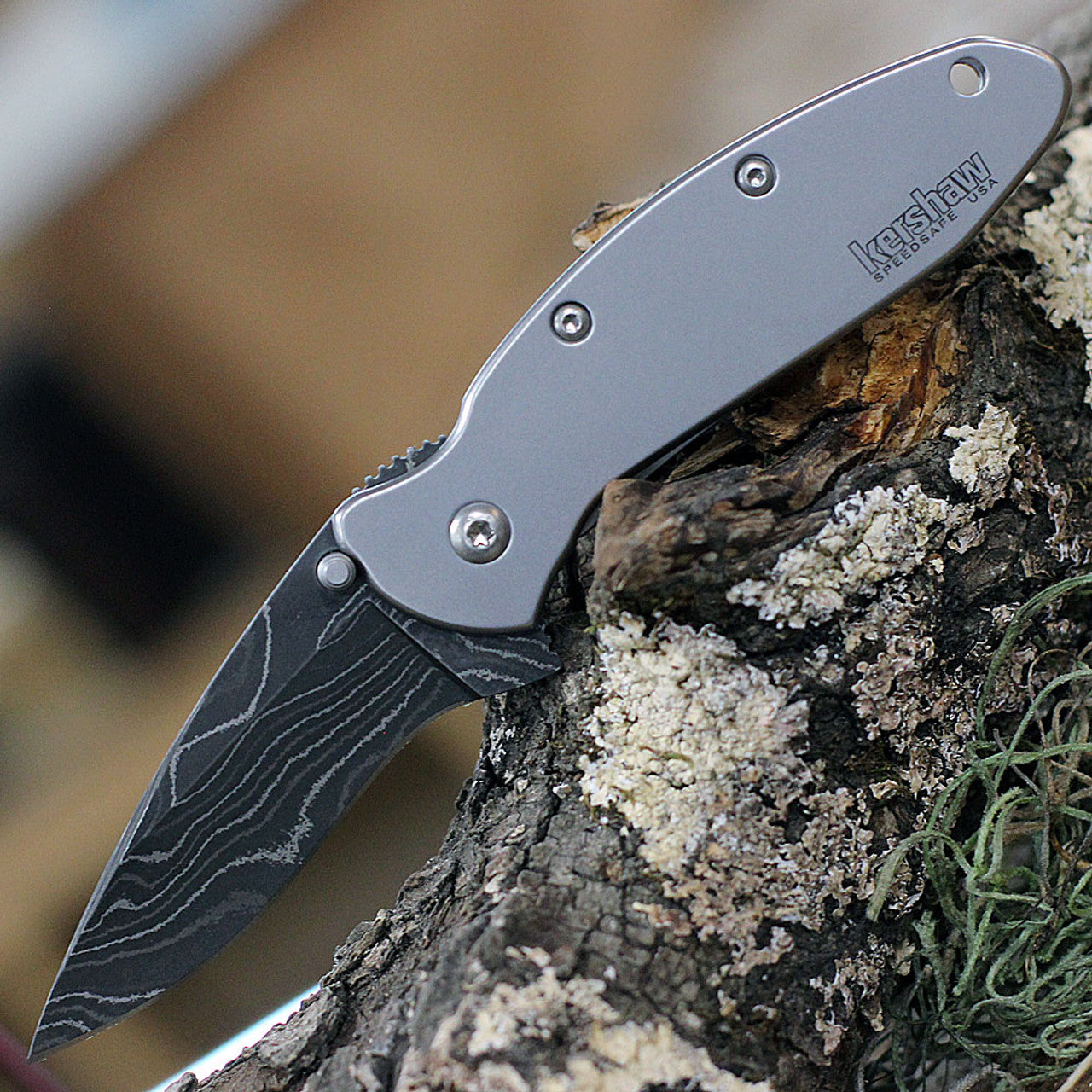 Kershaw Scallion 1620DAM Assisted Opening Knife – Damascus Blade, Frame Lock (NEW)