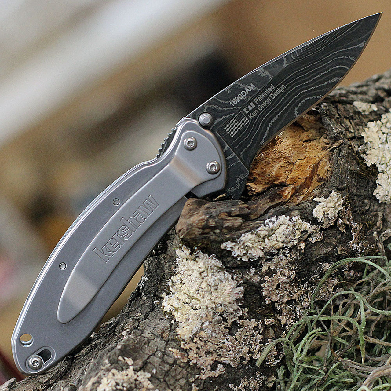 Kershaw Scallion 1620DAM Assisted Opening Knife – Damascus Blade, Frame Lock (NEW)