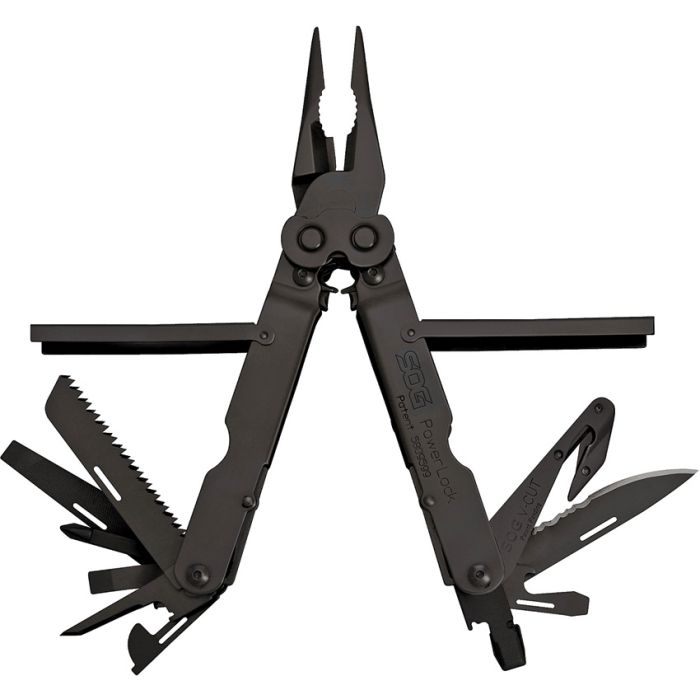 SOG PowerLock EOD Black Oxide Multitool with Nylon Sheath – 18 Tools in One (NEW)