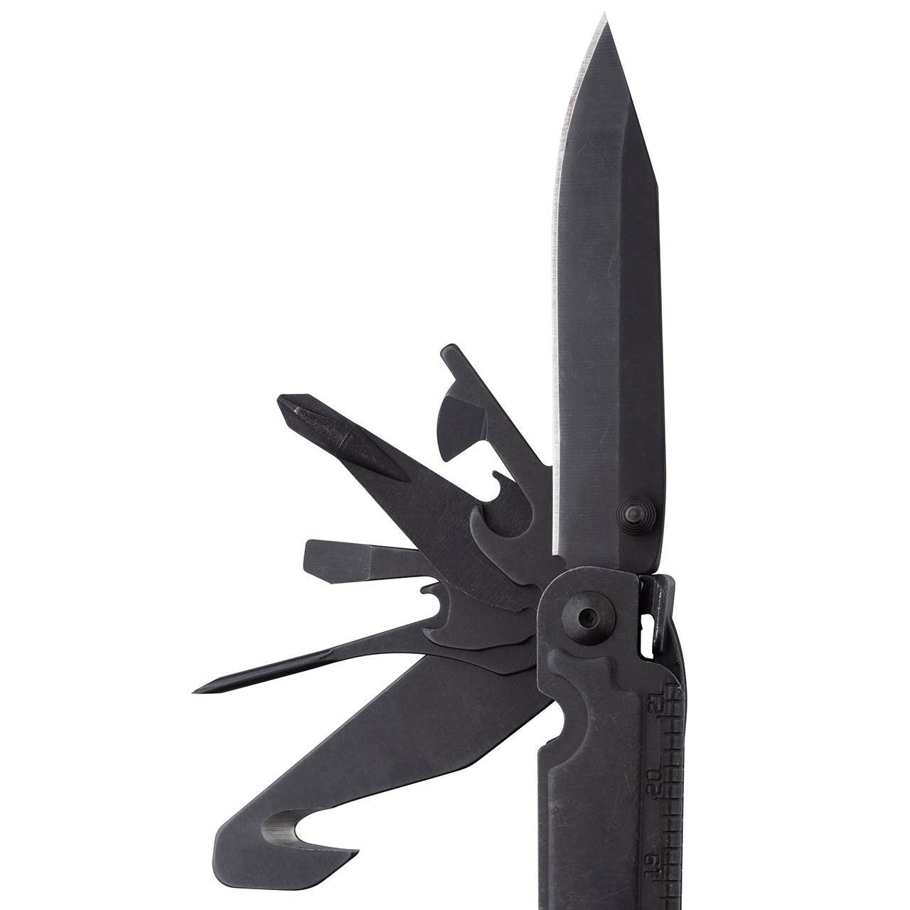 SOG PowerAccess Assist Black Multitool – 21 Tools, Assisted Opening, Black Oxide
