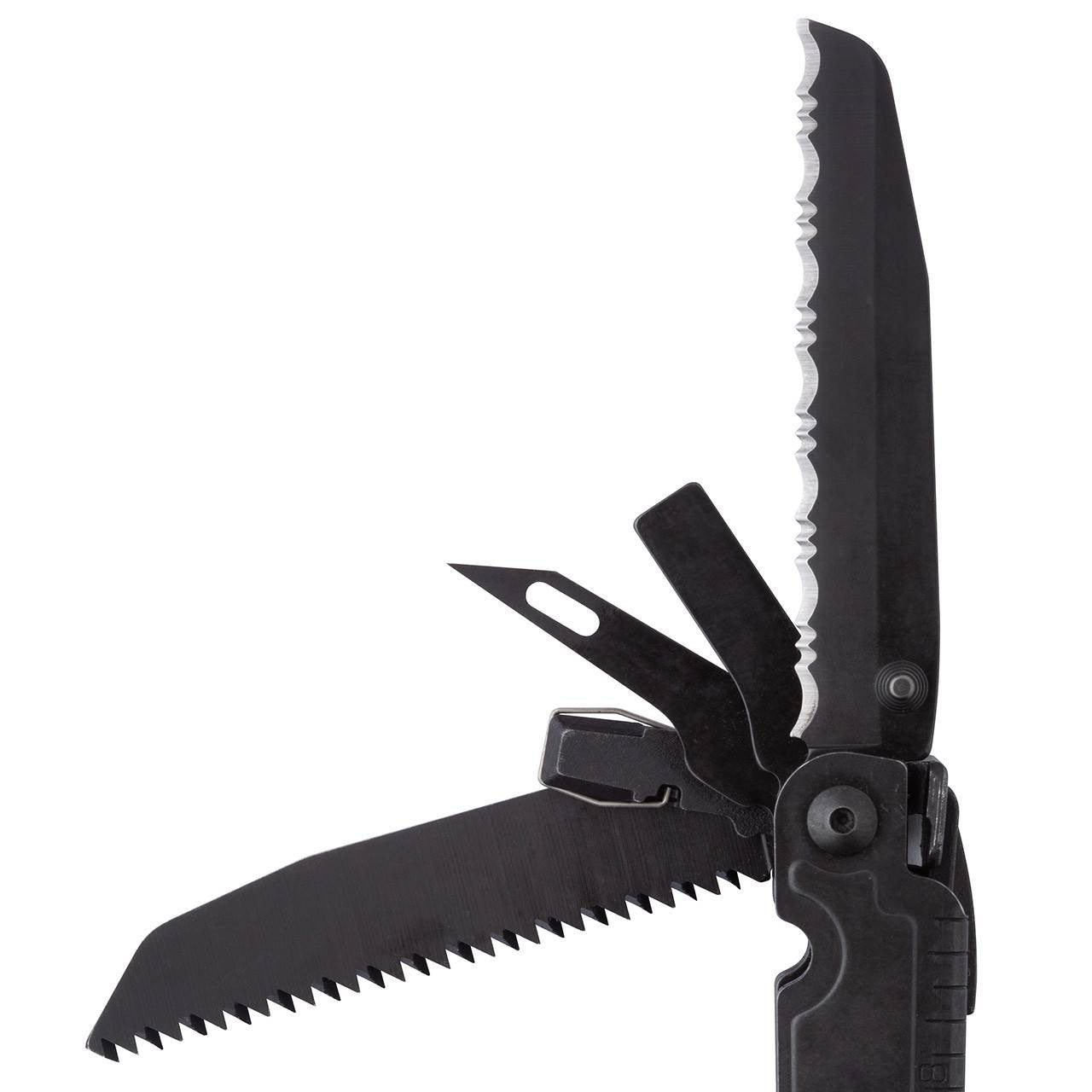 SOG PowerAccess Assist Black Multitool – 21 Tools, Assisted Opening, Black Oxide