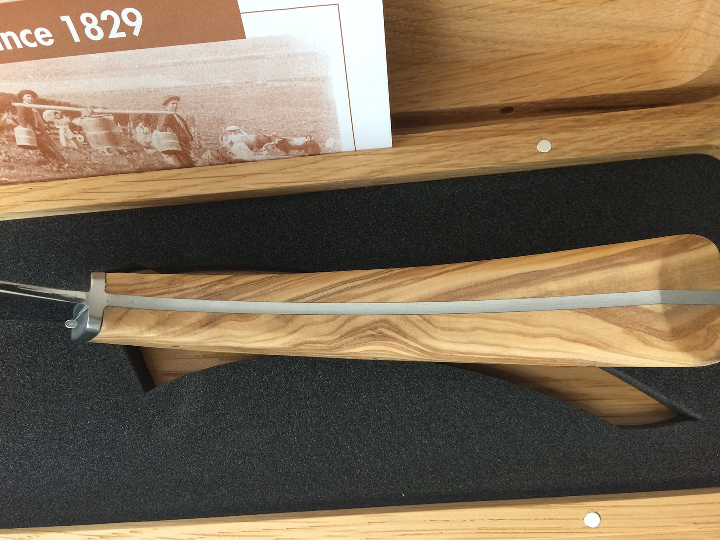 Laguiole en Aubrac Handmade Cheese Knife 'Le Buron' KMF99OLI/LZB Olivewood Handle
