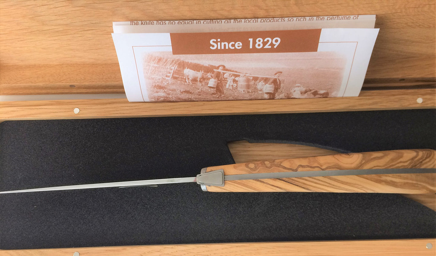 Laguiole en Aubrac Handmade Cheese Knife 'Le Buron' KMF99OLI/LZB Olivewood Handle