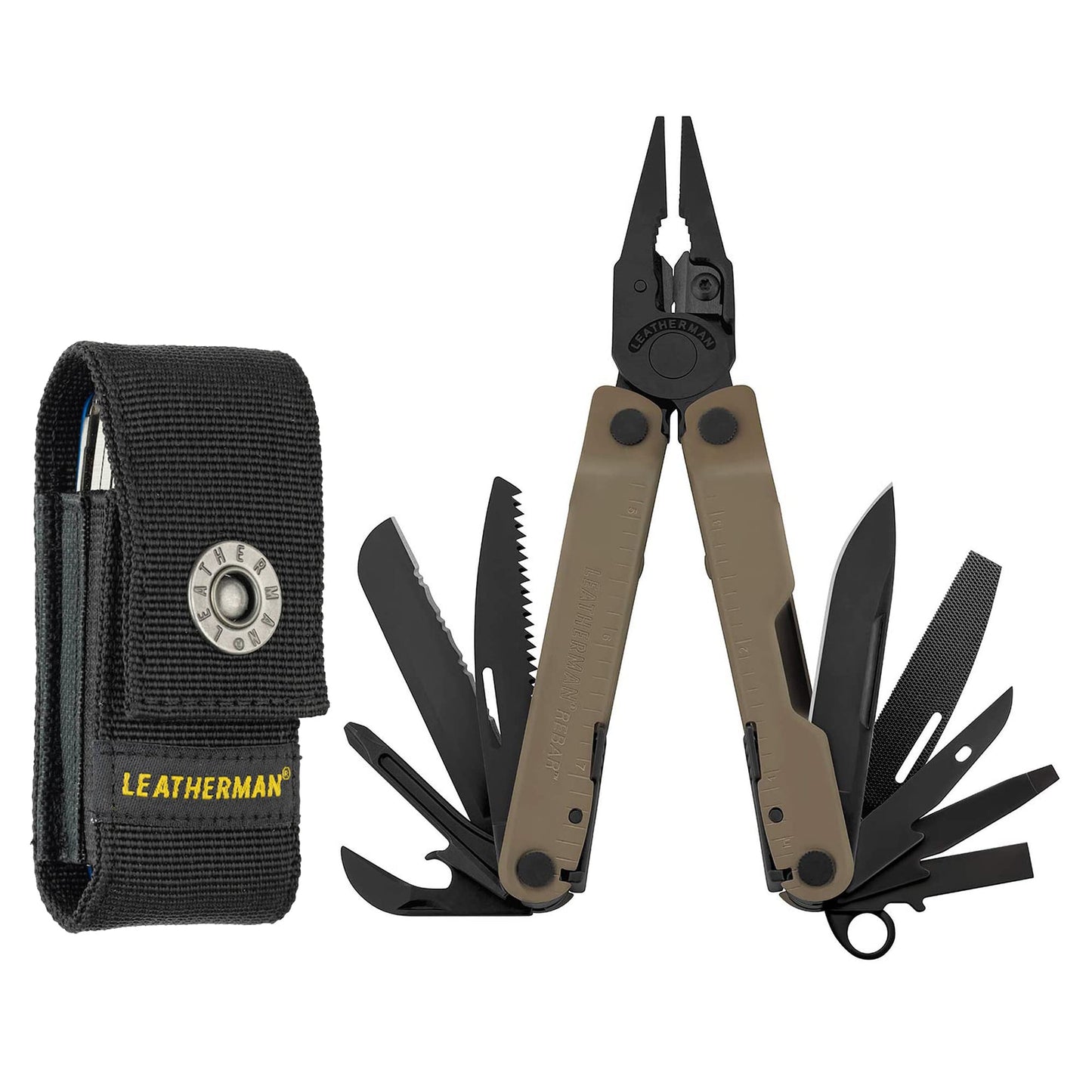 🛠 Leatherman Rebar Coyote Tan Multitool 17-in-1 USA w/ Sheath – Black Oxide NEW!