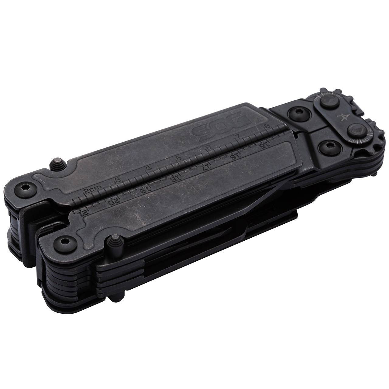 SOG PowerAccess Assist Black Multitool – 21 Tools, Assisted Opening, Black Oxide