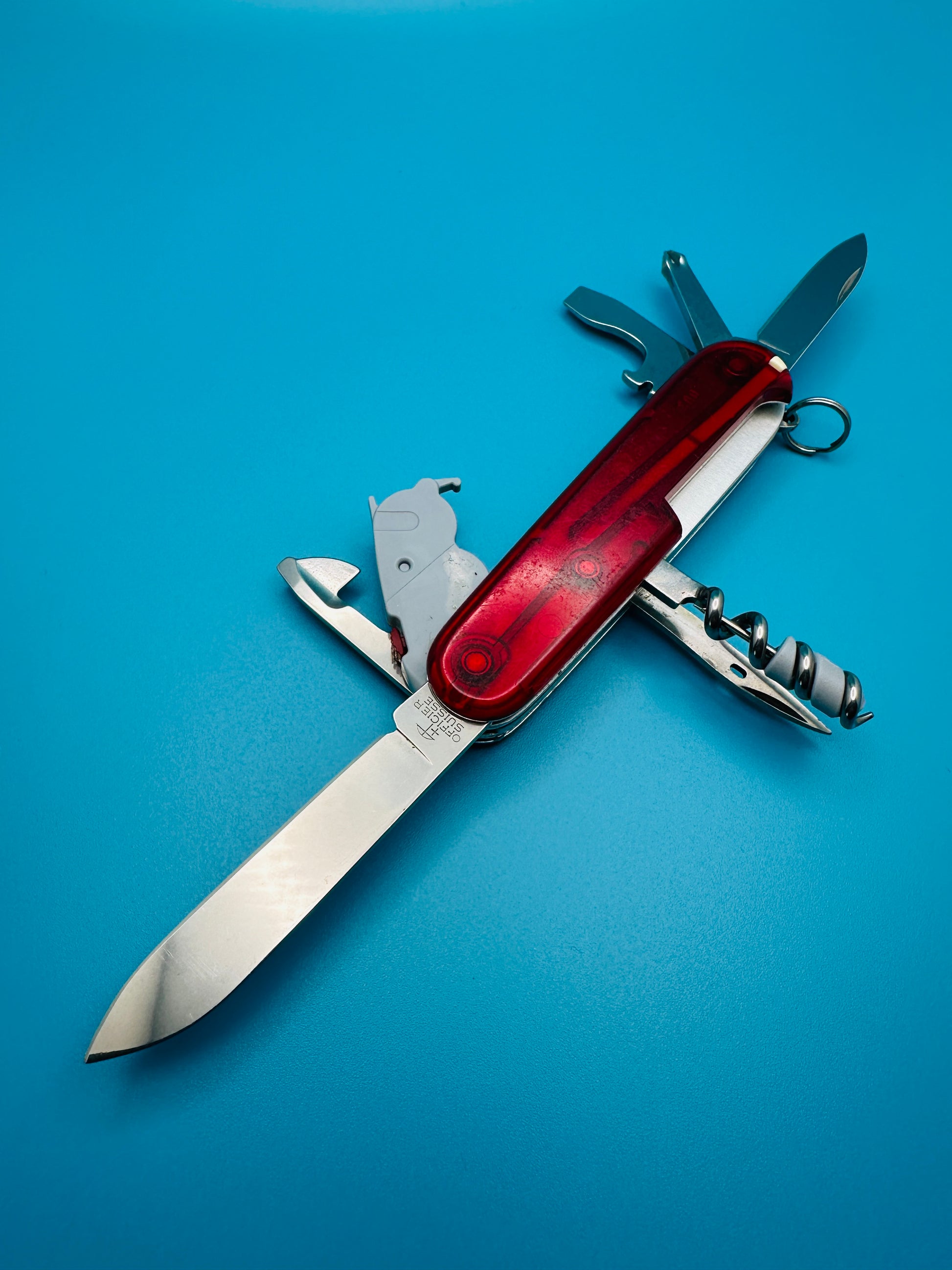 Victorinox Spartan Lite Swiss Army Knife – Red TRANSPARENT Multi-Tool (Used)