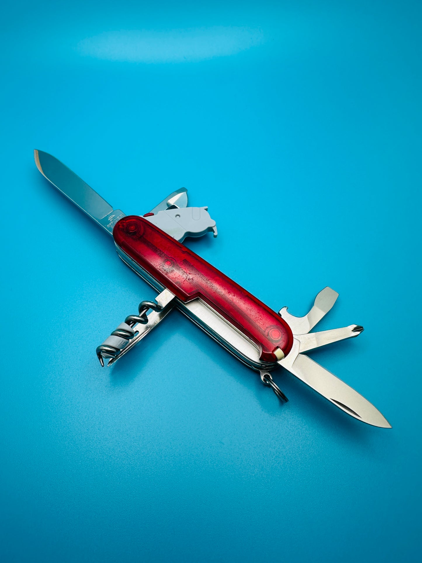 Victorinox Spartan Lite Swiss Army Knife – Red TRANSPARENT Multi-Tool (Used)