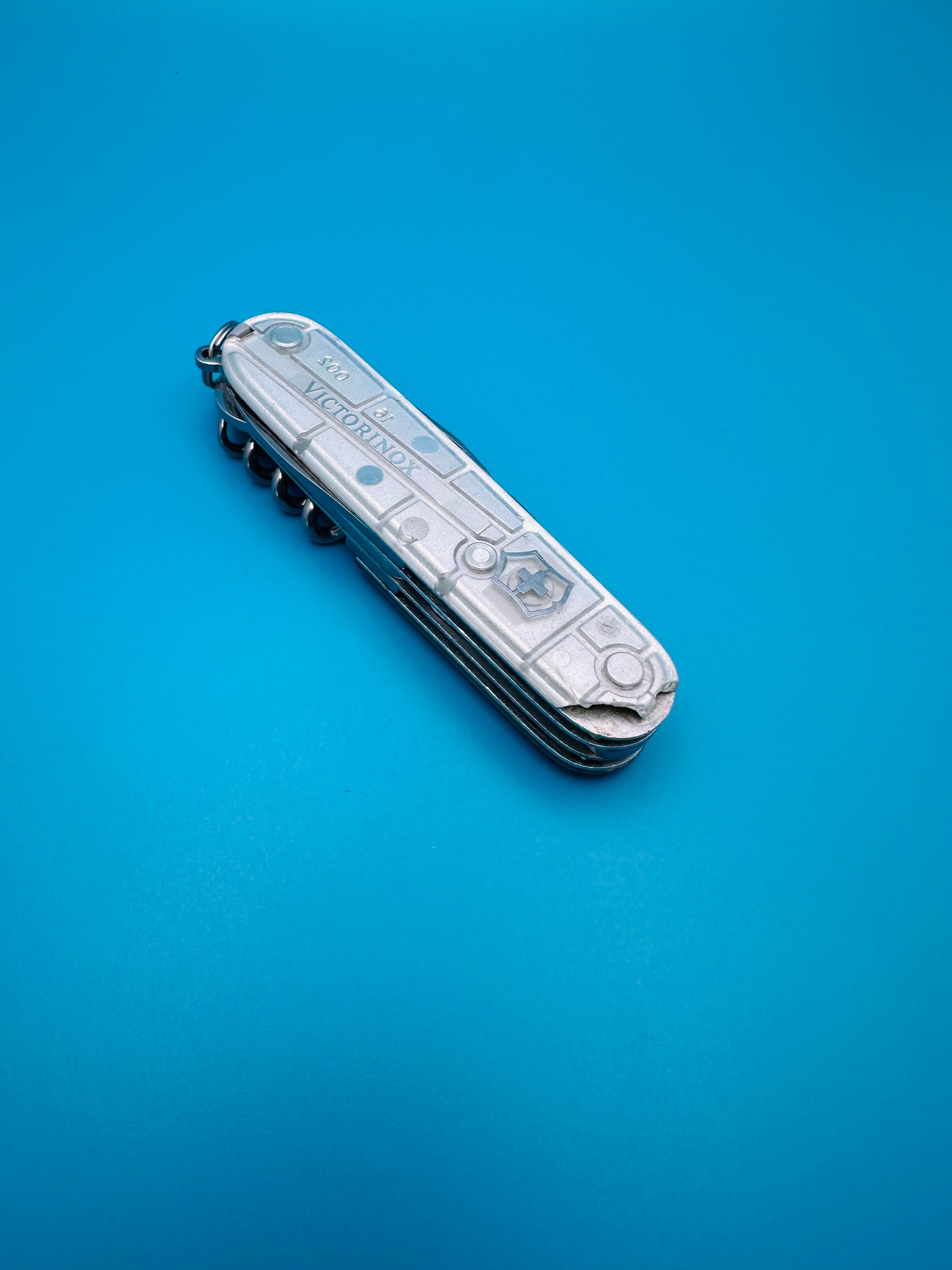 Victorinox Climber 91mm Swiss Army Knife – GRAY Transparent Multi-Tool (Used)