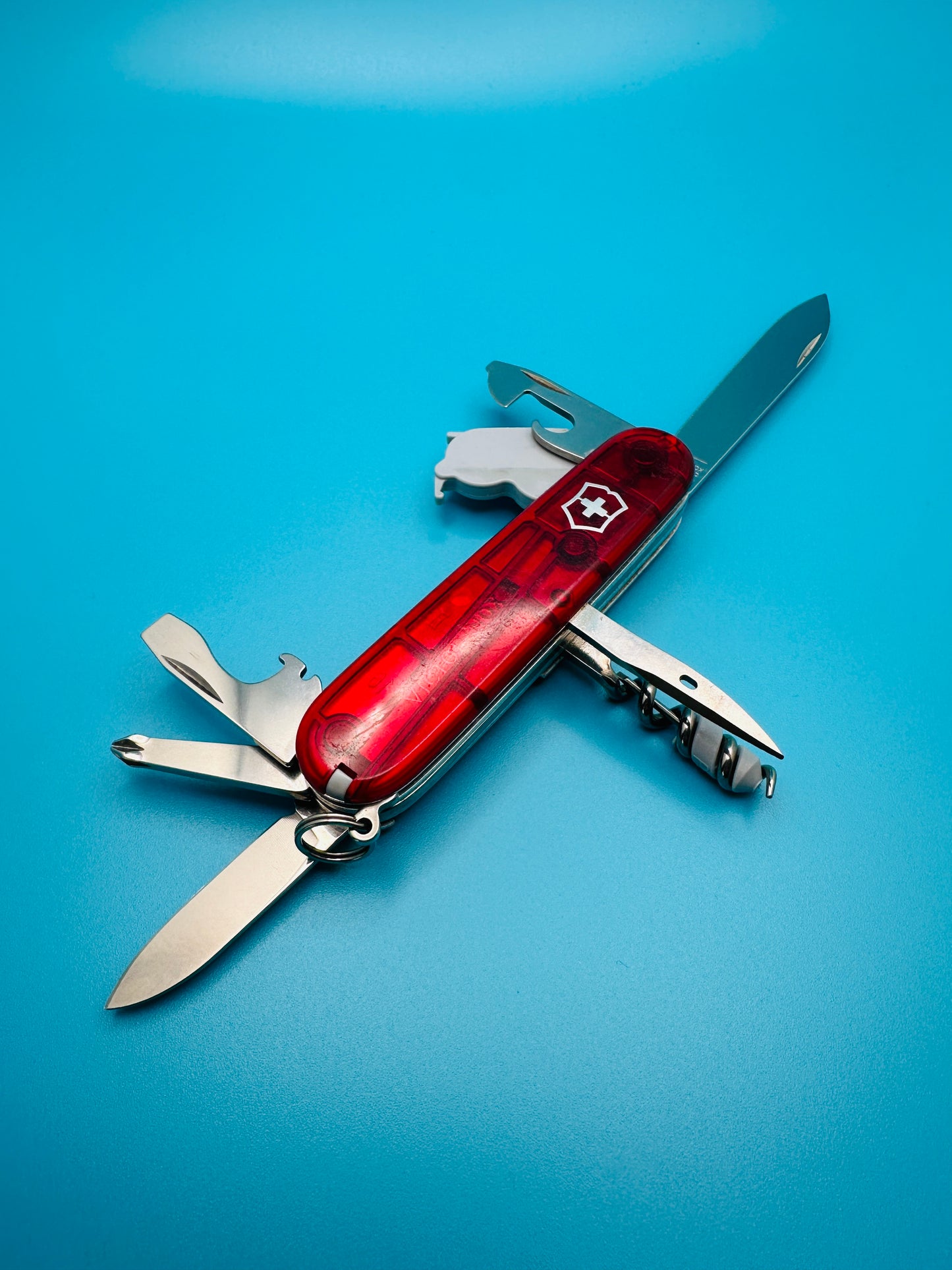 Victorinox Spartan Lite Swiss Army Knife – Red TRANSPARENT Multi-Tool (Used)