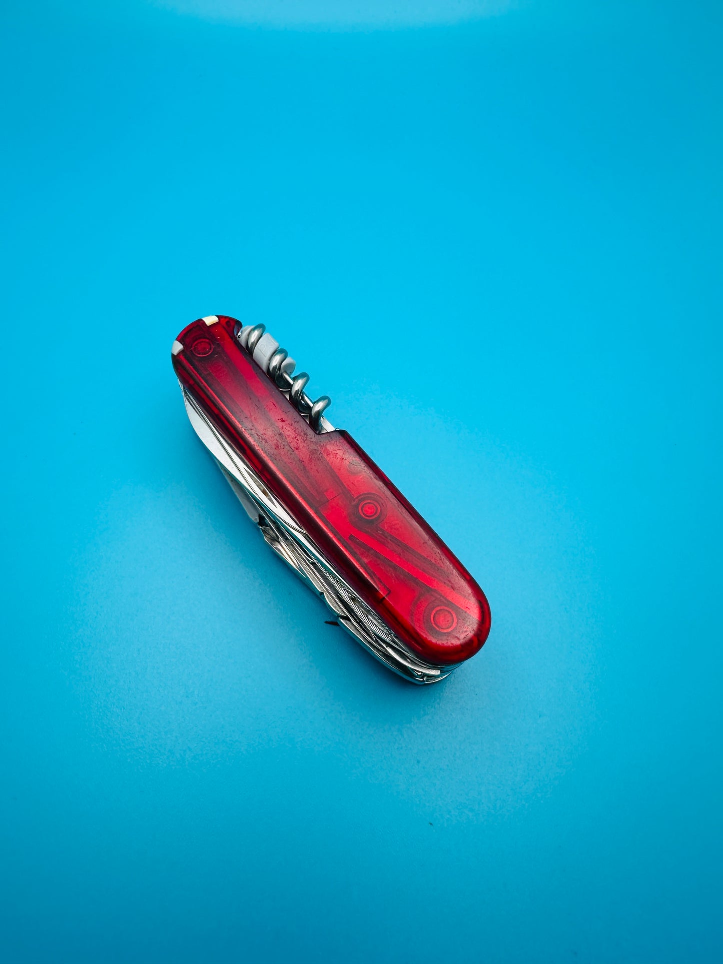 Victorinox Swiss Champ 91mm Swiss Army Knife – Red Transparent Multi-Tool (Used)