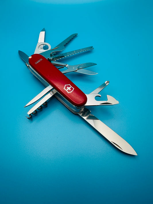 1978 Vintage Victorinox Champion Original Hoffritz Swiss Army Knife 91mm Red