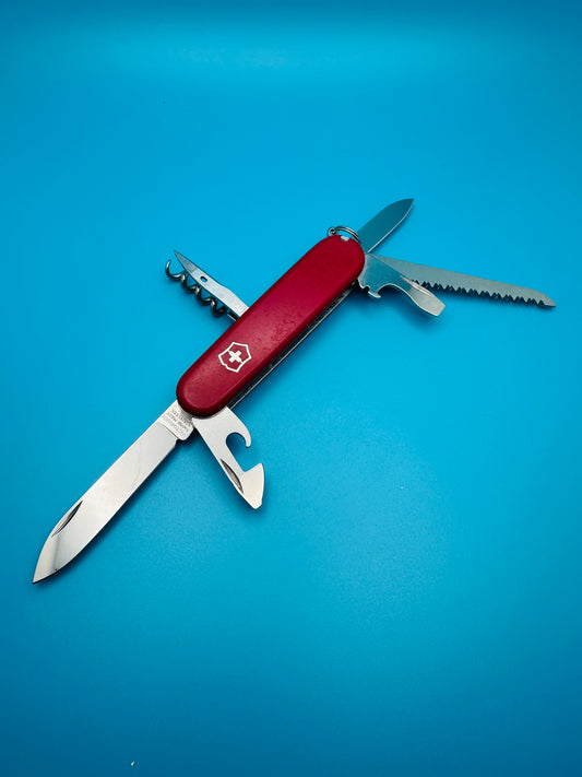 VICTORINOX CAMPER Swiss Army Knife Multi Tool 91mm RED (USED)