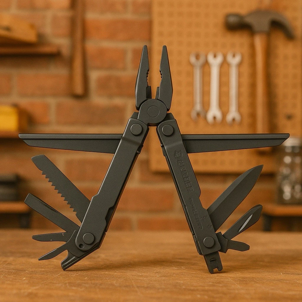 SOG PowerLock EOD Black Oxide Multitool with Nylon Sheath – 18 Tools in One (NEW)