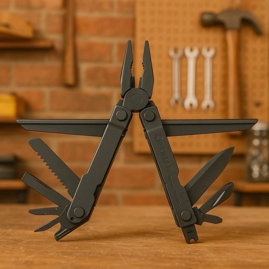 SOG PowerLock EOD Black Oxide Multitool with Nylon Sheath – 18 Tools in One (NEW)